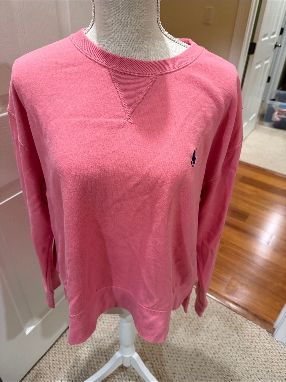 Women’s Polo by Ralph Lauren Pink Crewneck Sweatshirt with Pony Logo